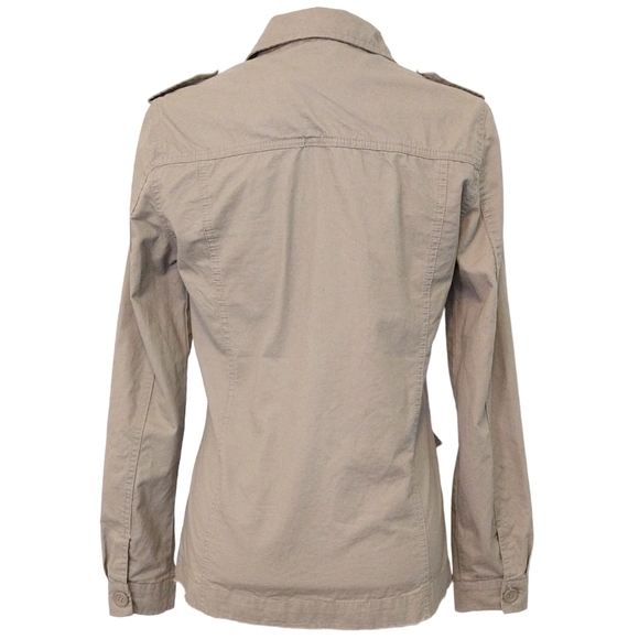 BKE 100% Cotton Khaki Floral Embroidered Lightweight Utility Jacket Boho - Picture 2 of 9